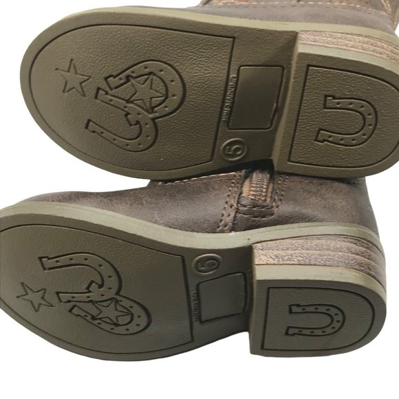 Cat And Jack Size 5 Chloe Cowgirl Boots Brown New With Tags - Picture 3 of 14